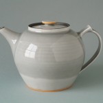 grey / orange teapot