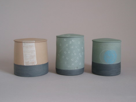 stoneware lidded jars