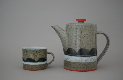 stoneware cup and teapot by James and Tilla Waters