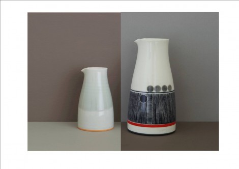 plain and decorated pourers