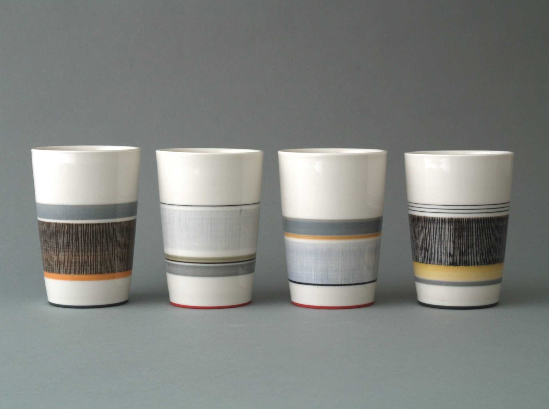 decorated glazed beakers