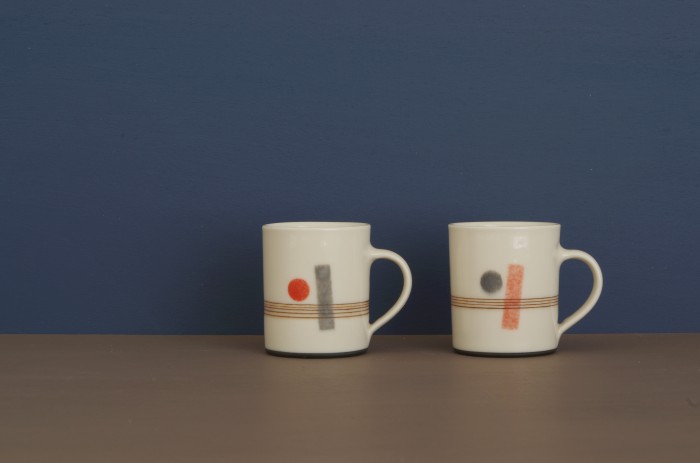 decorated espresso cups by James and Tilla Waters