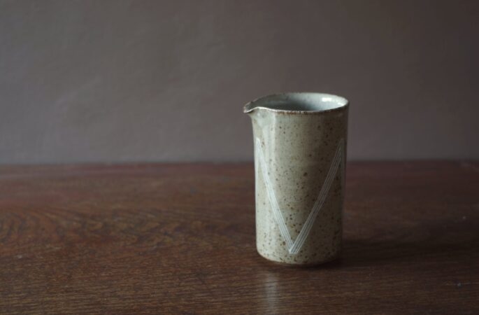 small pourer with inlaid decoration by award winning potters James and Tilla Waters in Carmarthenshire, Wales, UK