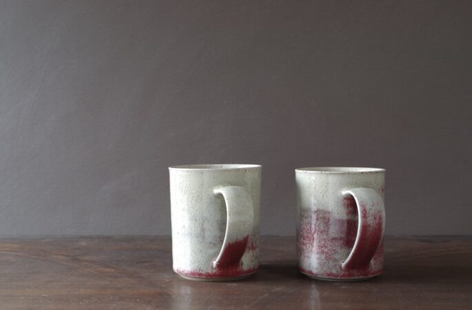 large slightly red mug