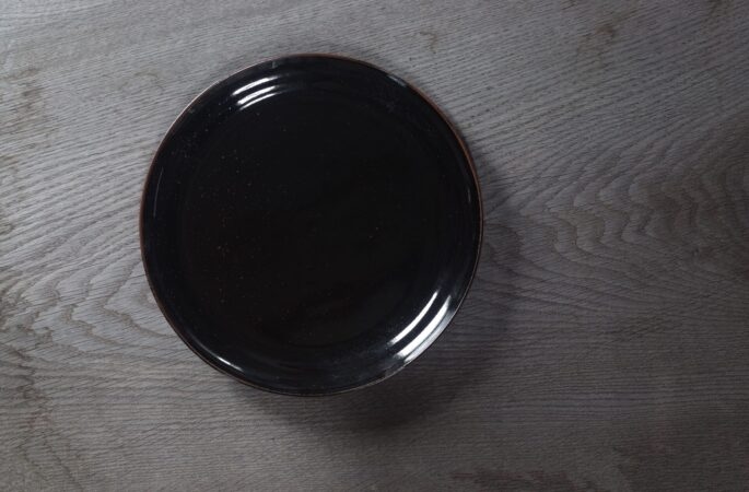 large tenmoku plate (28 cm)