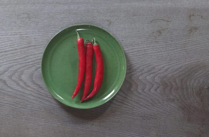medium thrown stoneware dinner plate with chrome green glaze, fired in reduction by award winning studio potters James and Tilla Waters in Carmarthenshire, Wales UK